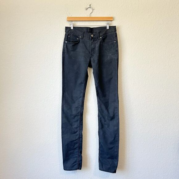 ACNE STUDIOS Ace Ups Jeans Black Denim Slim Straight Low Rise Moto - Picture 1 of 16